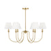Visual Comfort DJC1246 Elsay 6-lt 36" Large Chandelier - Satin Brass