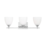 Visual Comfort DJV1023 Toffino 3-lt 26" Vanity Light - Chrome/Milk Glass