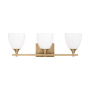 Visual Comfort DJV1023 Toffino 3-lt 26" Vanity Light - Satin Brass/Milk Glass
