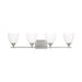 Visual Comfort DJV1024 Toffino 4-lt 36" Vanity Light - Brushed Steel Milk Glass