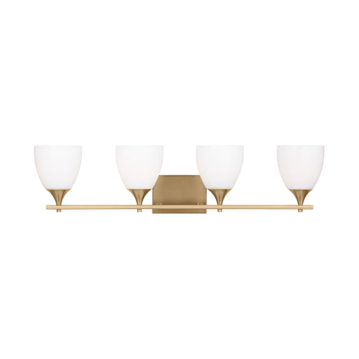 Visual Comfort DJV1024 Toffino 4-lt 36" Vanity Light - Satin Brass Milk Glass