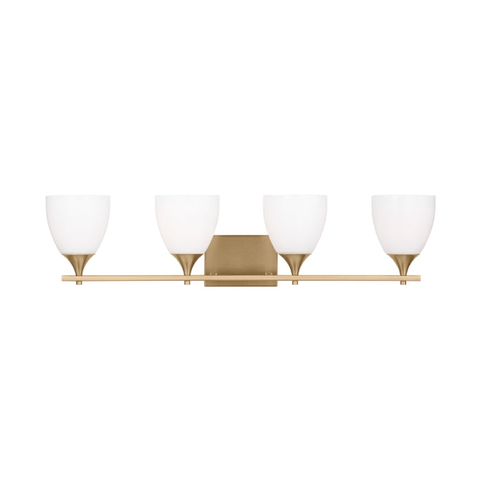 Visual Comfort DJV1024 Toffino 4-lt 36" Vanity Light - Satin Brass Milk Glass