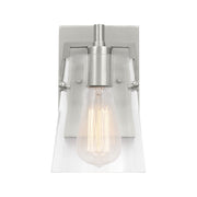 Visual Comfort DJV1031 Crofton 1-lt 9" Tall Small Wall Sconce - Brushed Nickel Clear Glass