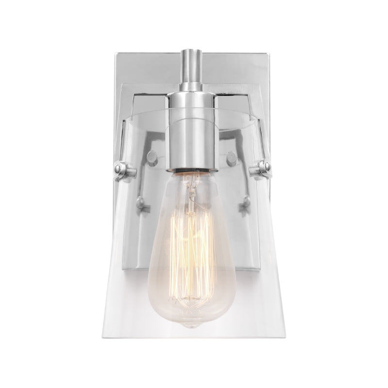 Visual Comfort DJV1031 Crofton 1-lt 9" Tall Small Wall Sconce - Chrome Clear Glass