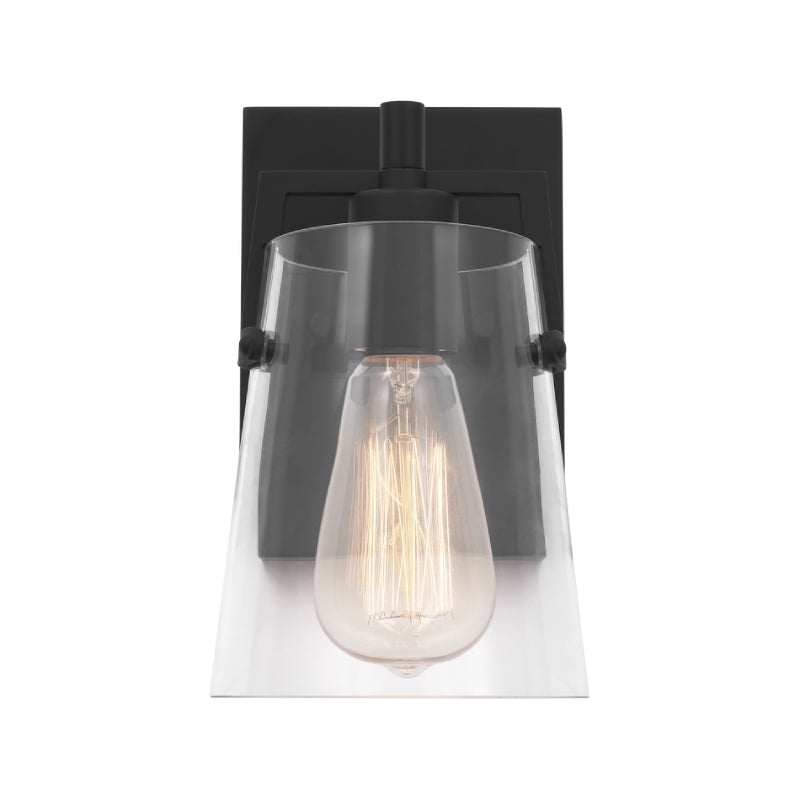 Visual Comfort DJV1031 Crofton 1-lt 9" Tall Small Wall Sconce - Midnight Black Clear Glass