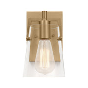 Visual Comfort DJV1031 Crofton 1-lt 9" Tall Small Wall Sconce - Satin Brass Clear Glass