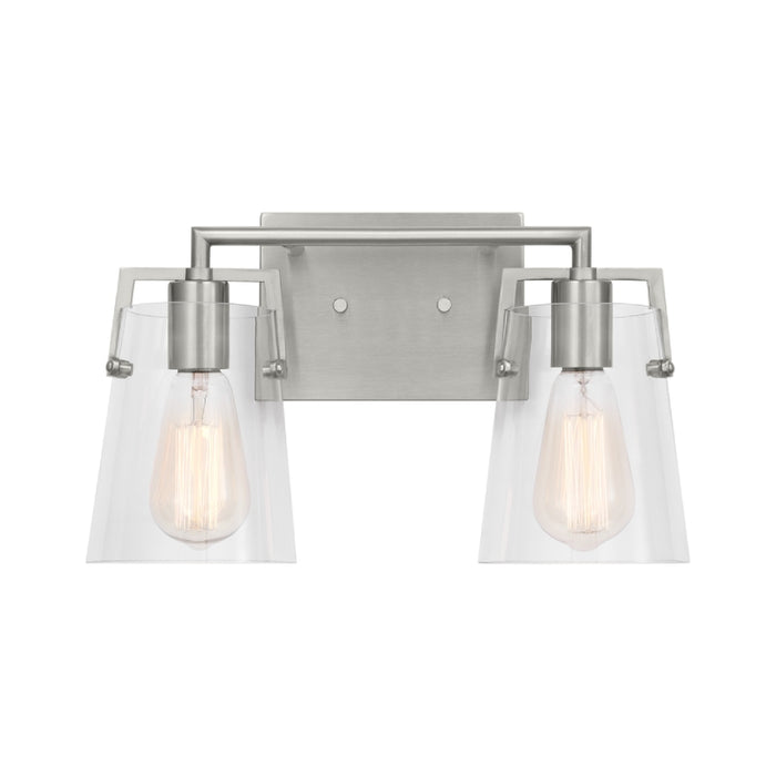 Visual Comfort DJV1032 Crofton 2-lt 15" Vanity Light - Brushed Steel