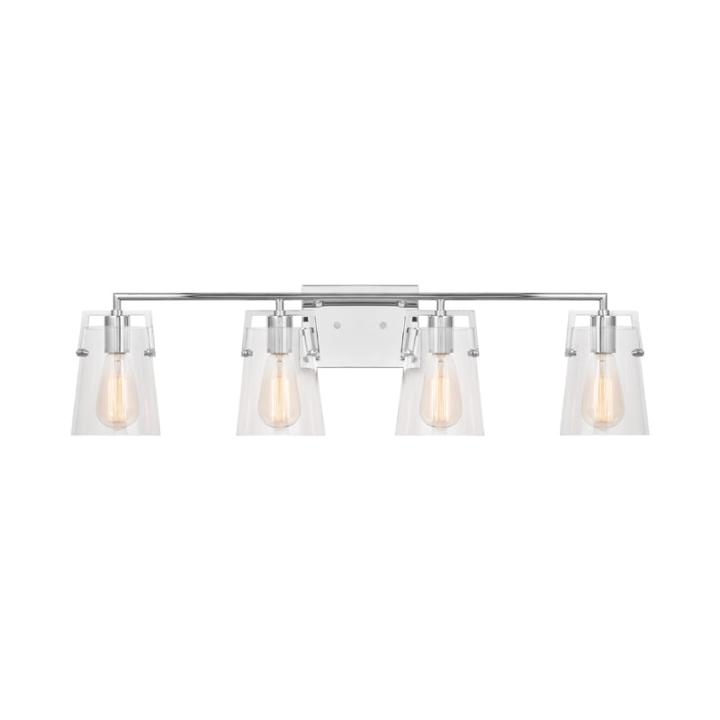 Visual Comfort DJV1034 Crofton 4-lt 33" Vanity Light - Chrome Clear Glass