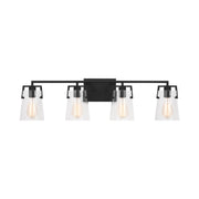 Visual Comfort DJV1034 Crofton 4-lt 33" Vanity Light - Midnight Black Clear Glass