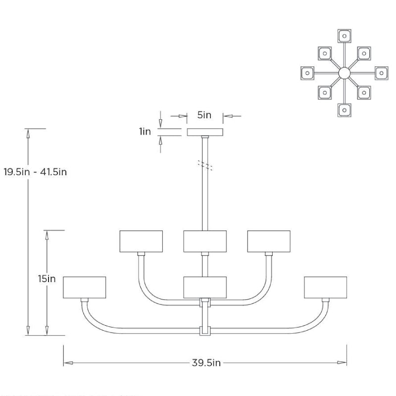 Arteriors DLC40 Louis 8-lt 40" Chandelier