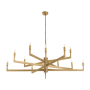 Arteriors DLC Griff 12-lt 56" Chandelier - Antique Brass