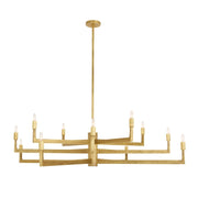 Arteriors DLC Griff 12-lt 56" Chandelier - Antique Brass