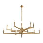 Arteriors DLC Griff 12-lt 56" Chandelier - Antique Brass