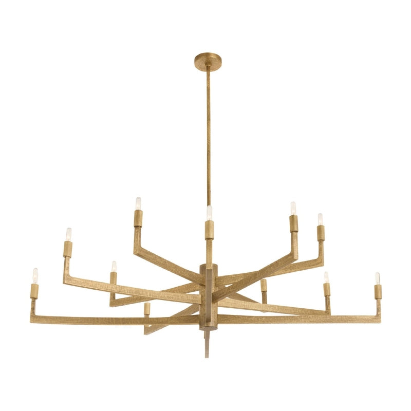 Arteriors DLC Griff 12-lt 56" Chandelier - Antique Brass