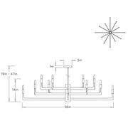 Arteriors DLC Griff 12-lt 56" Chandelier