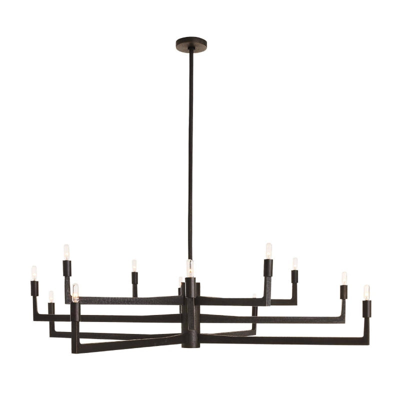 Arteriors DLC Griff 12-lt 56" Chandelier - English Bronze