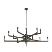 Arteriors DLC Griff 12-lt 56" Chandelier - English Bronze