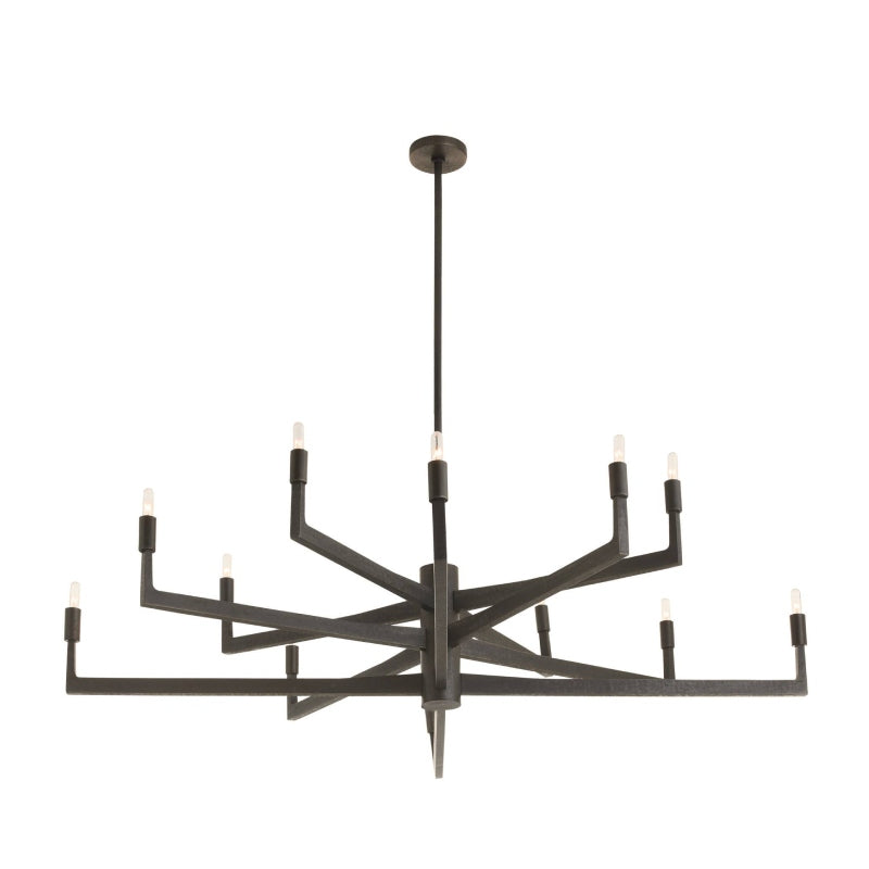 Arteriors DLC Griff 12-lt 56" Chandelier - English Bronze