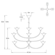 Arteriors DLI09 Larkin 12-lt 42" Chandelier