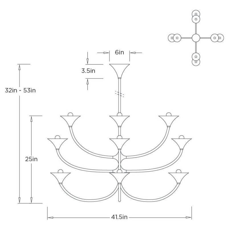 Arteriors DLI09 Larkin 12-lt 42" Chandelier
