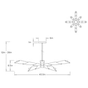 Arteriors DLI13 Morgan 8-lt 44" Semi Flush Mount