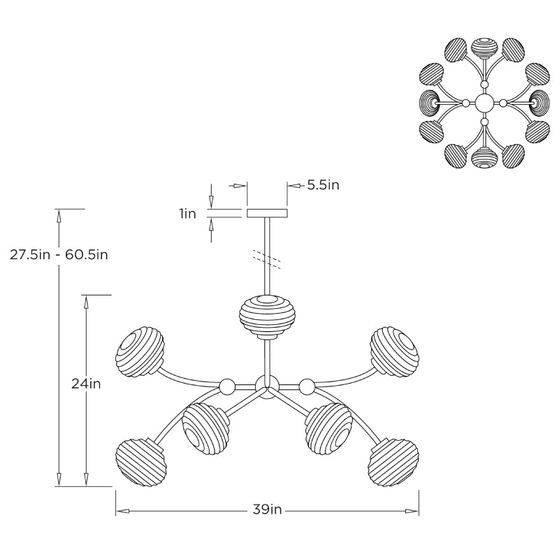 Arteriors DLI15 Merrick 12-lt 39" Chandelier