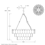 Arteriors DMC36 Leon 7-lt 38" Chandelier