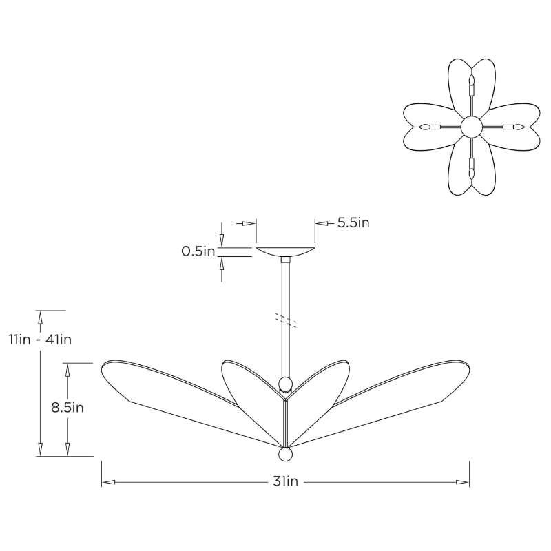 Arteriors DMI28 Lucinda 4-lt 31" Flush Mount