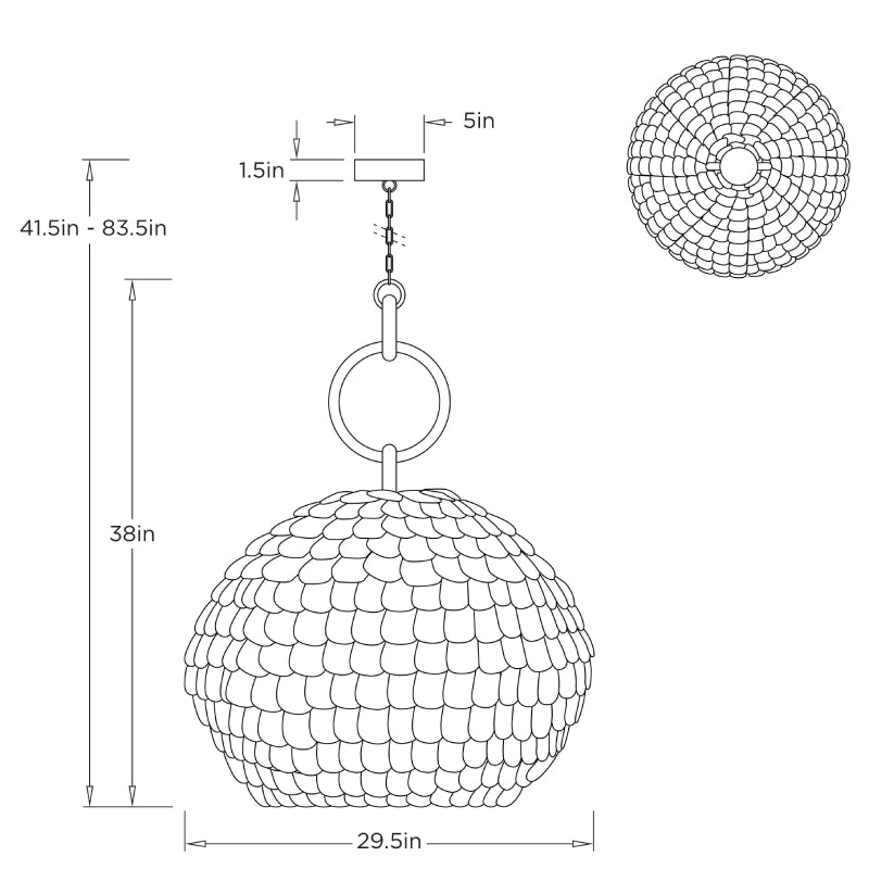 Arteriors DMS24 Ramya 1-lt 30" Pendant