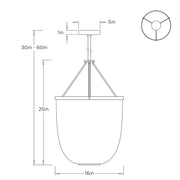 Arteriors DPC21 Lysandra 1-lt 16" Pendant