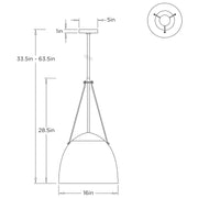 Arteriors DPC23 Leda 1-lt 16" Pendant