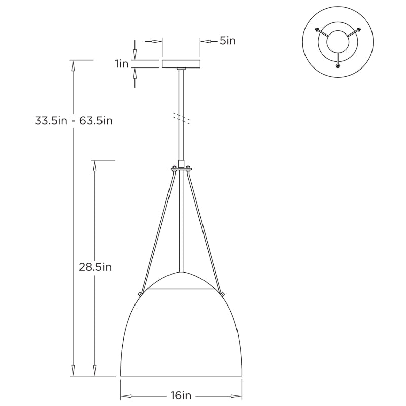 Arteriors DPC23 Leda 1-lt 16" Pendant
