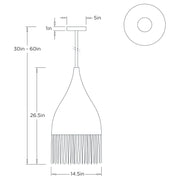 Arteriors DPS08 Marley 1-lt 15" Pendant