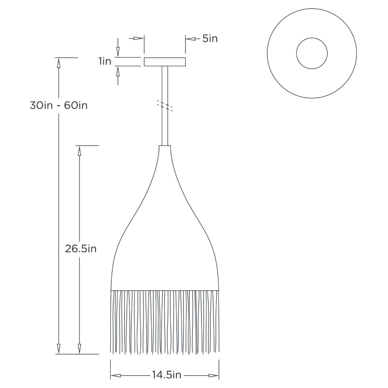 Arteriors DPS08 Marley 1-lt 15" Pendant