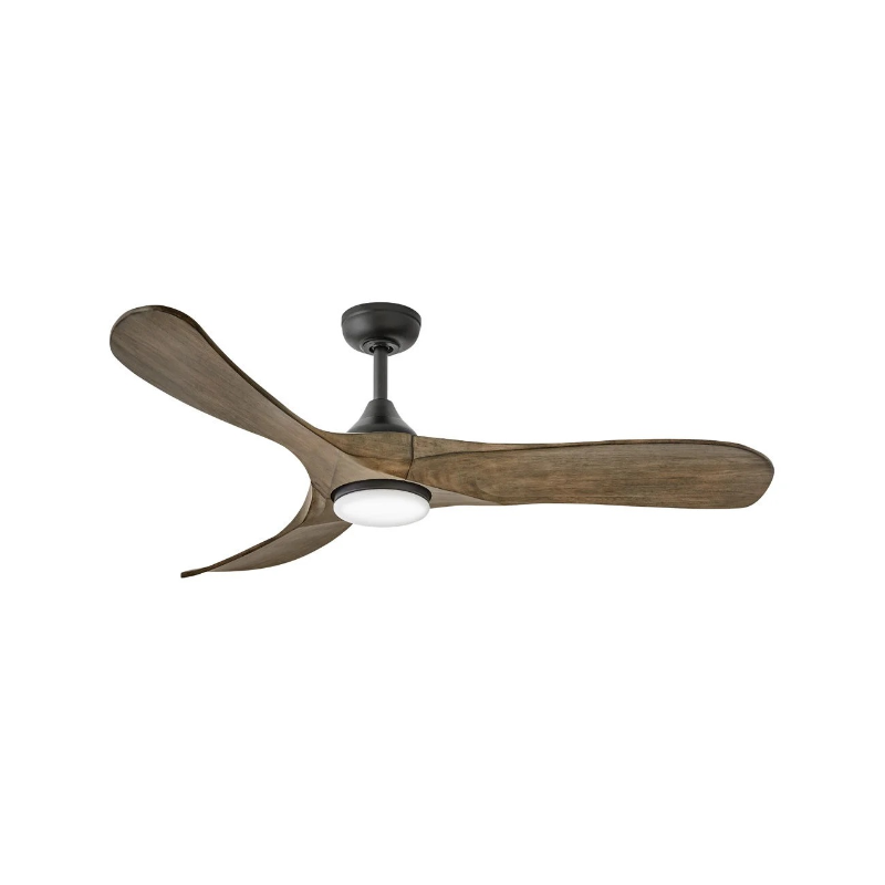 Hinkley 903856F Swell Illuminated 56" Ceiling Fan with LED Light Kit - Matte Black/Driftwood