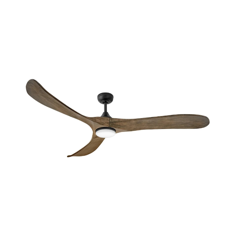 Hinkley 903872F Swell Illuminated 72" Ceiling Fan with LED Light Kit - Matte Black/Driftwood