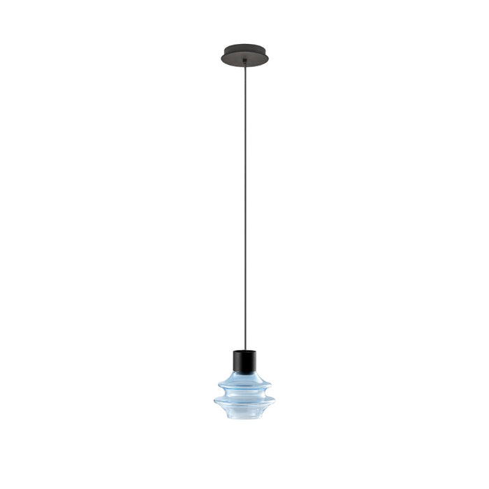 Bover Drop S/01L 1-lt 4" LED Pendant-Blue Glass