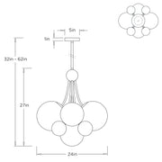 Arteriors DSC10 Montrose 9-lt 24" Chandelier