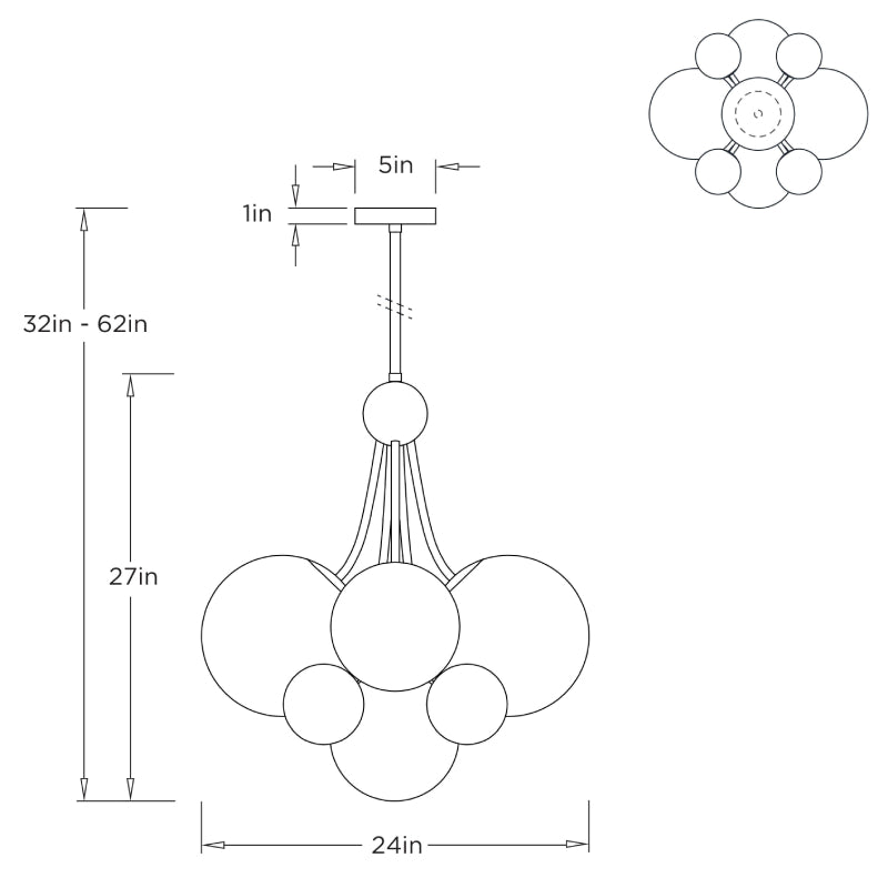 Arteriors DSC10 Montrose 9-lt 24" Chandelier