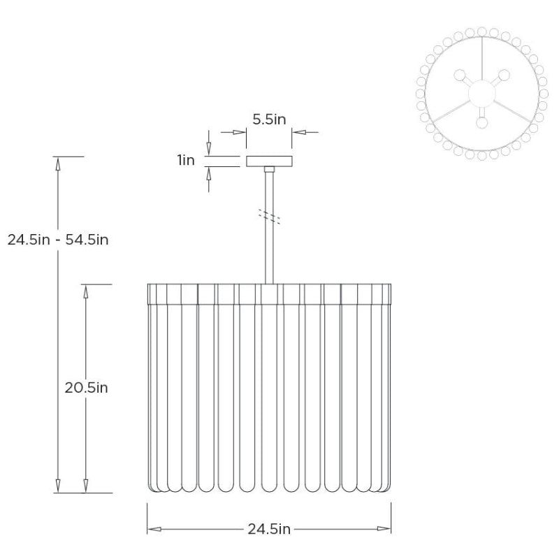 Arteriors DSI12 Maxton 3-lt 25" Chandelier