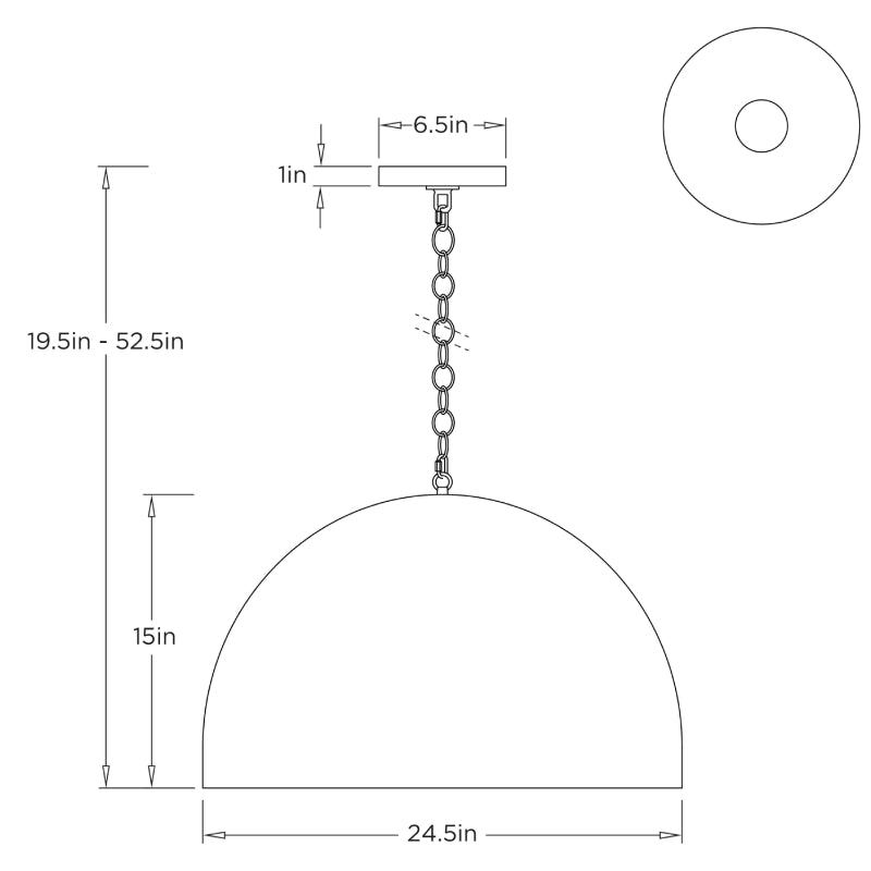 Arteriors DSI13 Micah 1-lt 25" Pendant