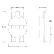 Arteriors DWC88 Logan 2-lt 16" Tall LED Wall Sconce