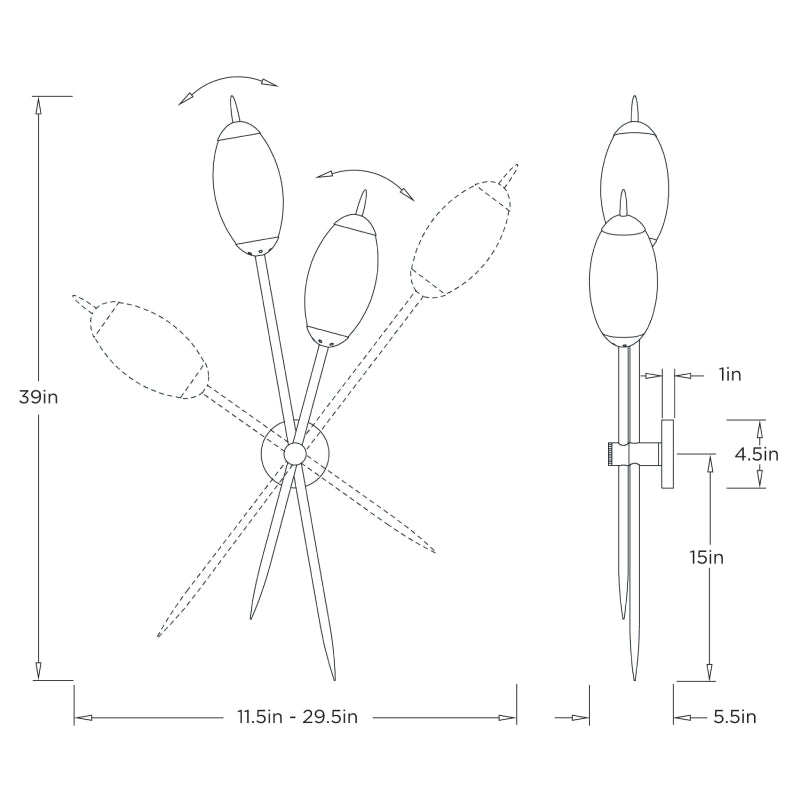 Arteriors DWC95 Natalia 2-lt 39" Tall Wall Sconce