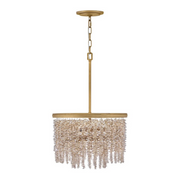 Fredrick Ramond FR41493 Rubina 4-lt 18" LED Pendant - Burnished Gold/Light Amber Crystal