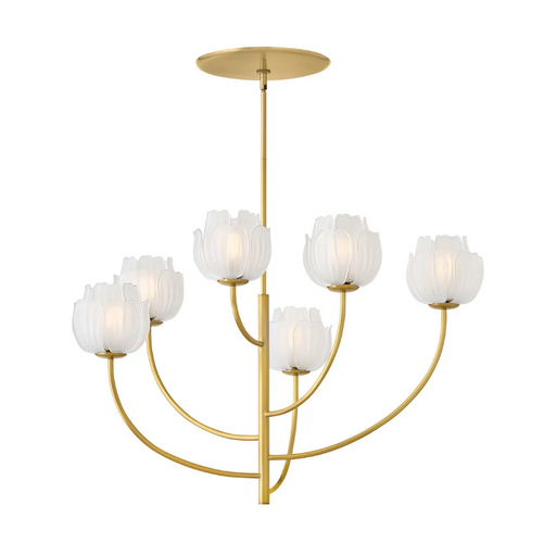 Fredrick Ramond FR46896 Fantine 6-lt 32" LED Chandelier - Unlacquered Brass/White Frosted