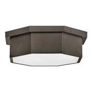 Hinkley 46993 Facet 3-lt 18" LED Flush Mount - Black Oxide