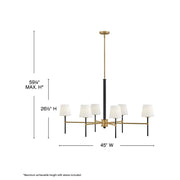 Hinkley 46955 Saunders 6-lt 45" LED Chandelier