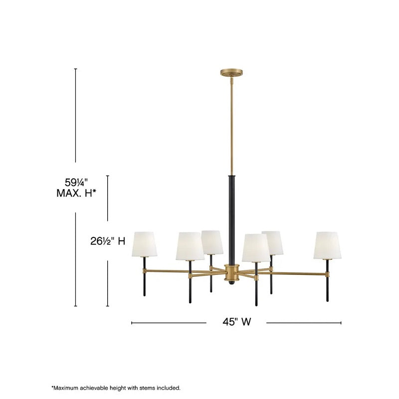 Hinkley 46955 Saunders 6-lt 45" LED Chandelier