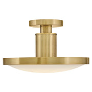 Hinkley 47593 Kiran 1-lt 6" LED Semi-Flush Mount - Lacquered Brass