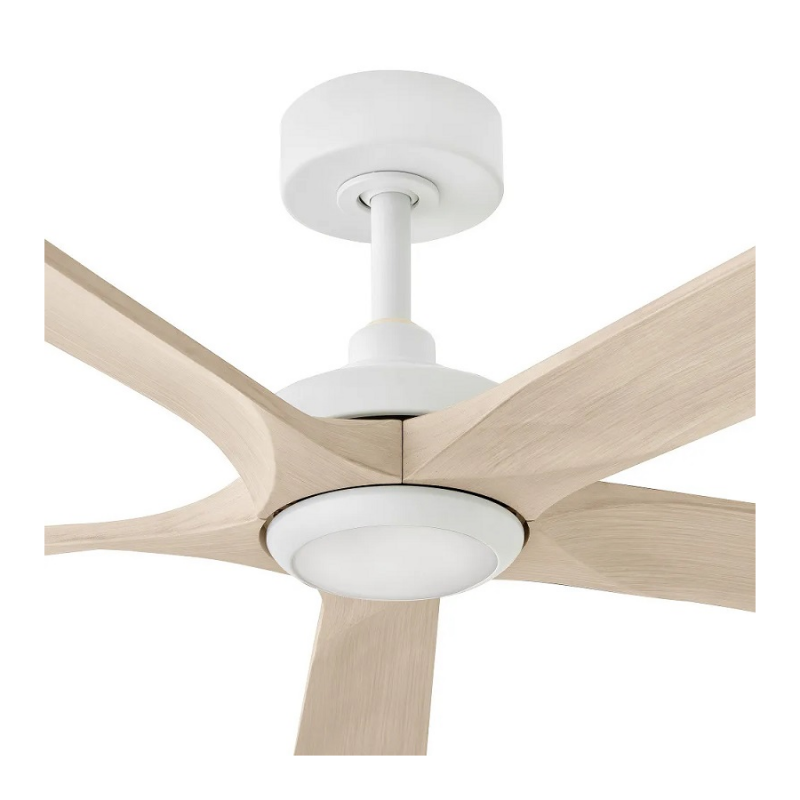 Hinkley 907358 Layton 58" Smart Ceiling Fan with LED Light Kit - Matte White/Bleached Ashwood